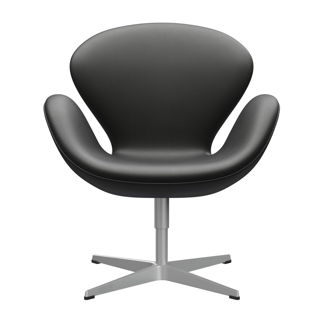 [product_category]-Fritz Hansen Swan Lounge Chair, Silver Grey/Essential Black-Fritz Hansen-3320-STBLA-SGBASE-FRI-1
