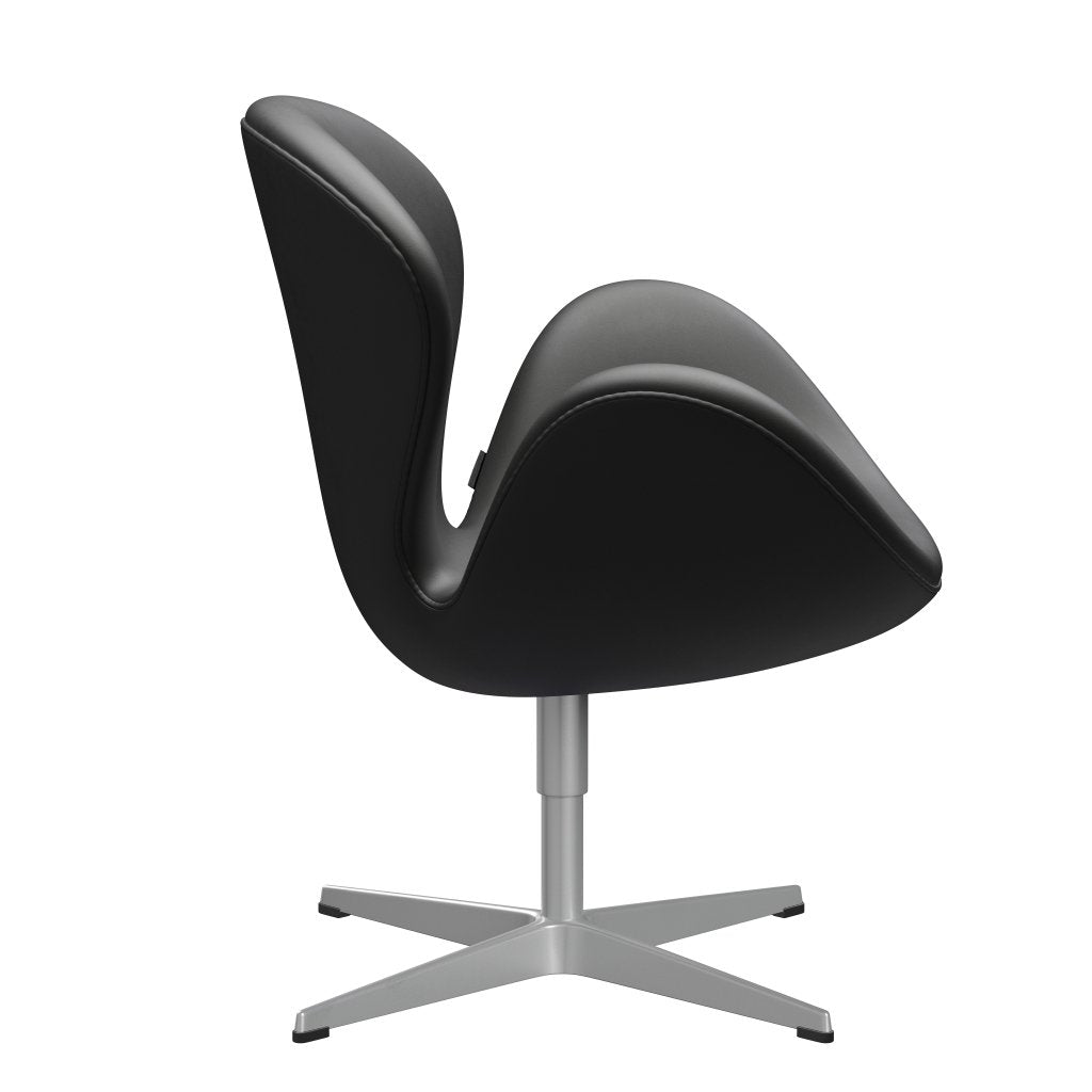 [product_category]-Fritz Hansen Swan Lounge Chair, Silver Grey/Essential Black-Fritz Hansen-3320-STBLA-SGBASE-FRI-3