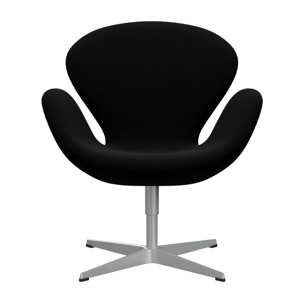 [product_category]-Fritz Hansen Swan Lounge Chair, Silver Grey/Hallingdal Black-Fritz Hansen-3320-HAL190-SGBASE-FRI-1