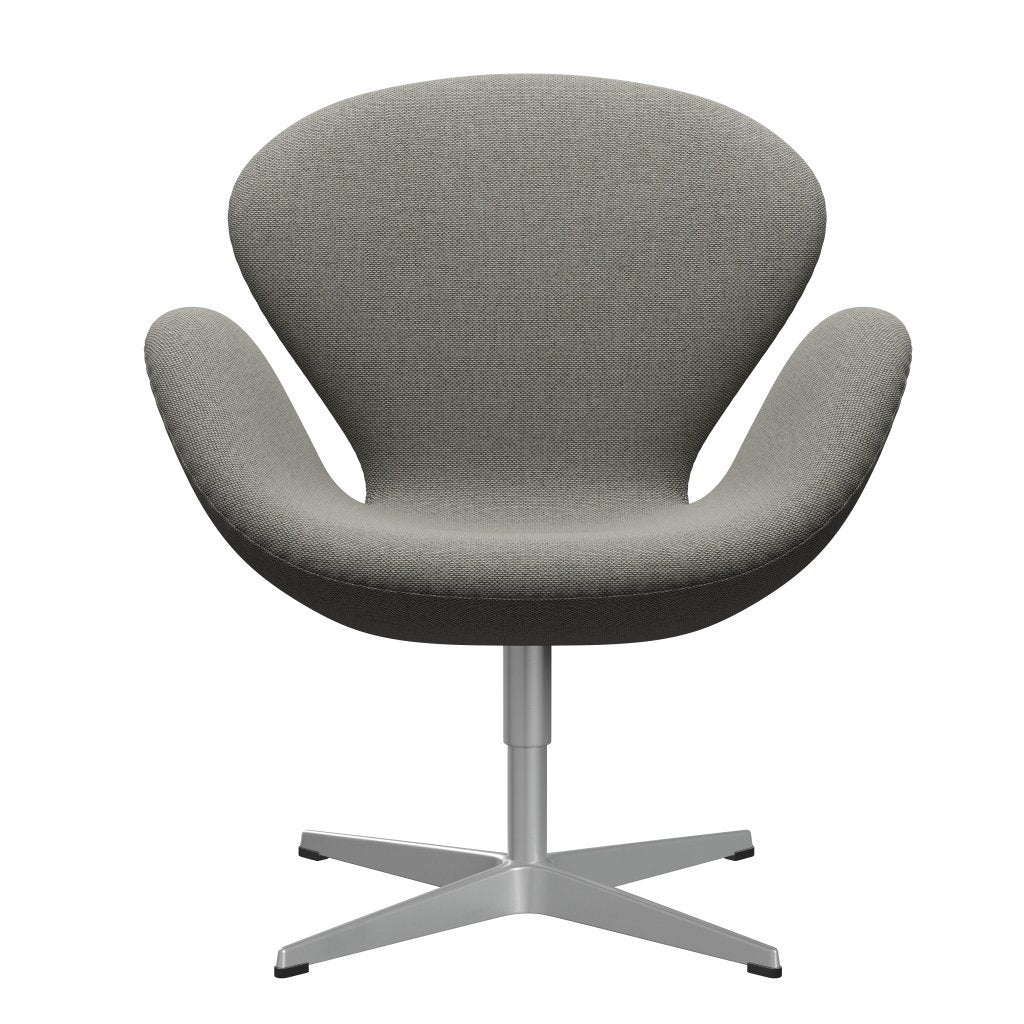 [product_category]-Fritz Hansen Swan Lounge Chair, Silver Grey/Re Wool Grey White/Uni-Fritz Hansen-3320-REW128-SGBASE-FRI-1