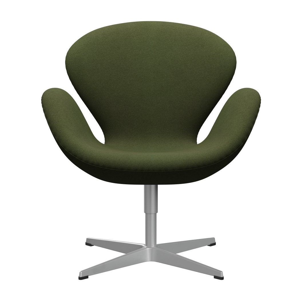 [product_category]-Fritz Hansen Swan Lounge Chair, Silver Grey/Tonus Military Green-Fritz Hansen-3320-TON131-SGBASE-FRI-1