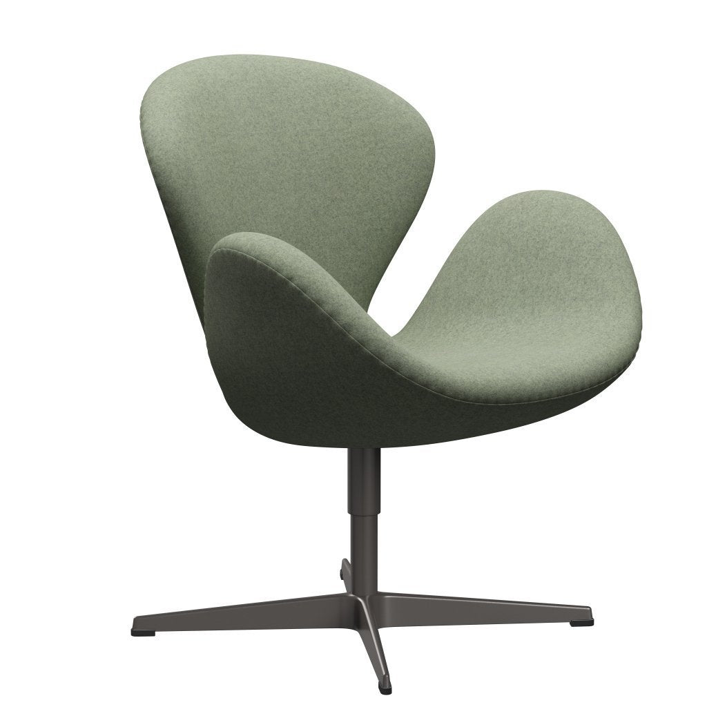 [product_category]-Fritz Hansen Swan Lounge Chair, Warm Graphite/Divina Melange Light Green-Fritz Hansen-3320-DIM917-WGBASE-FRI-2
