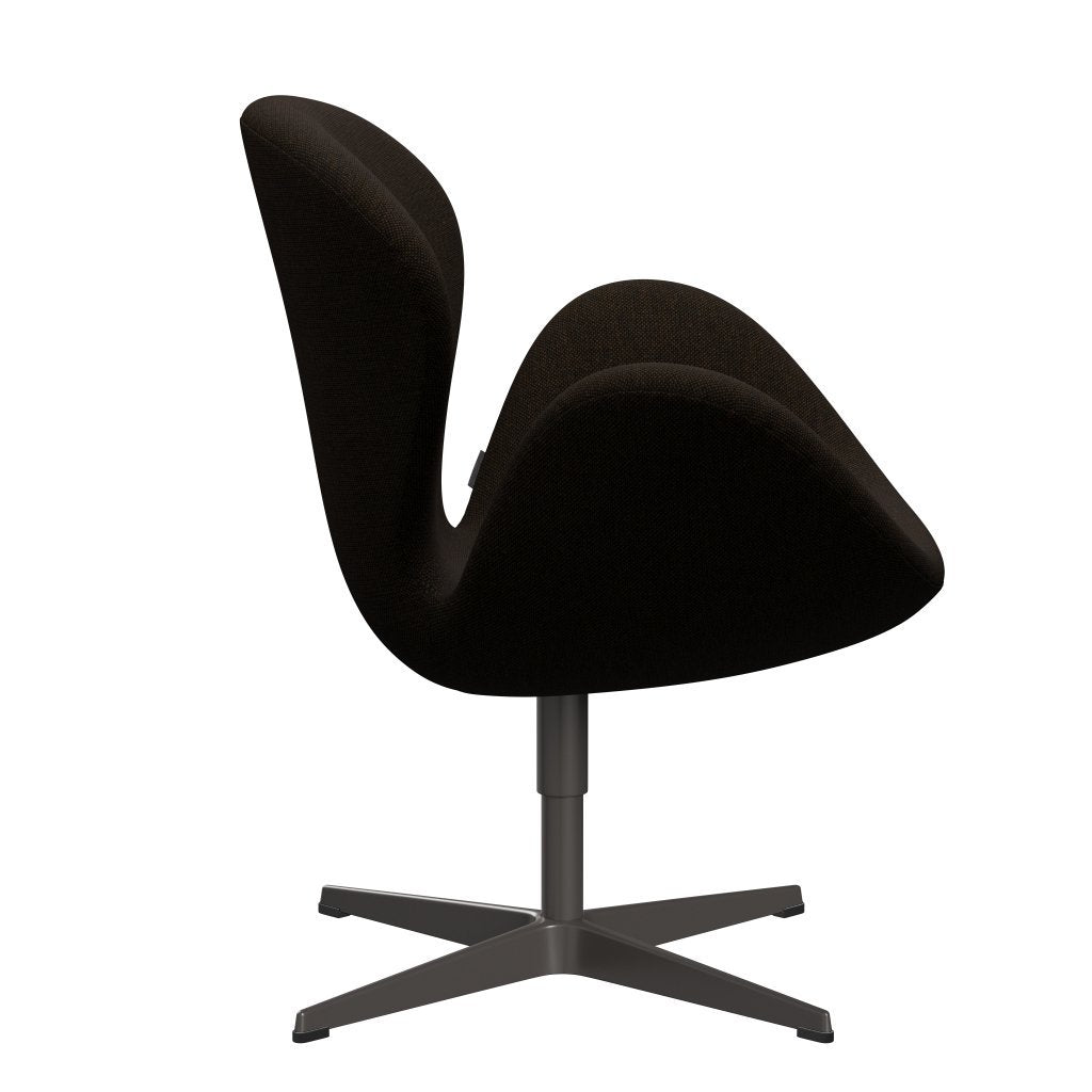 [product_category]-Fritz Hansen Swan Lounge Chair, Warm Graphite/Hallingdal Black/Brown-Fritz Hansen-3320-HAL370-WGBASE-FRI-3