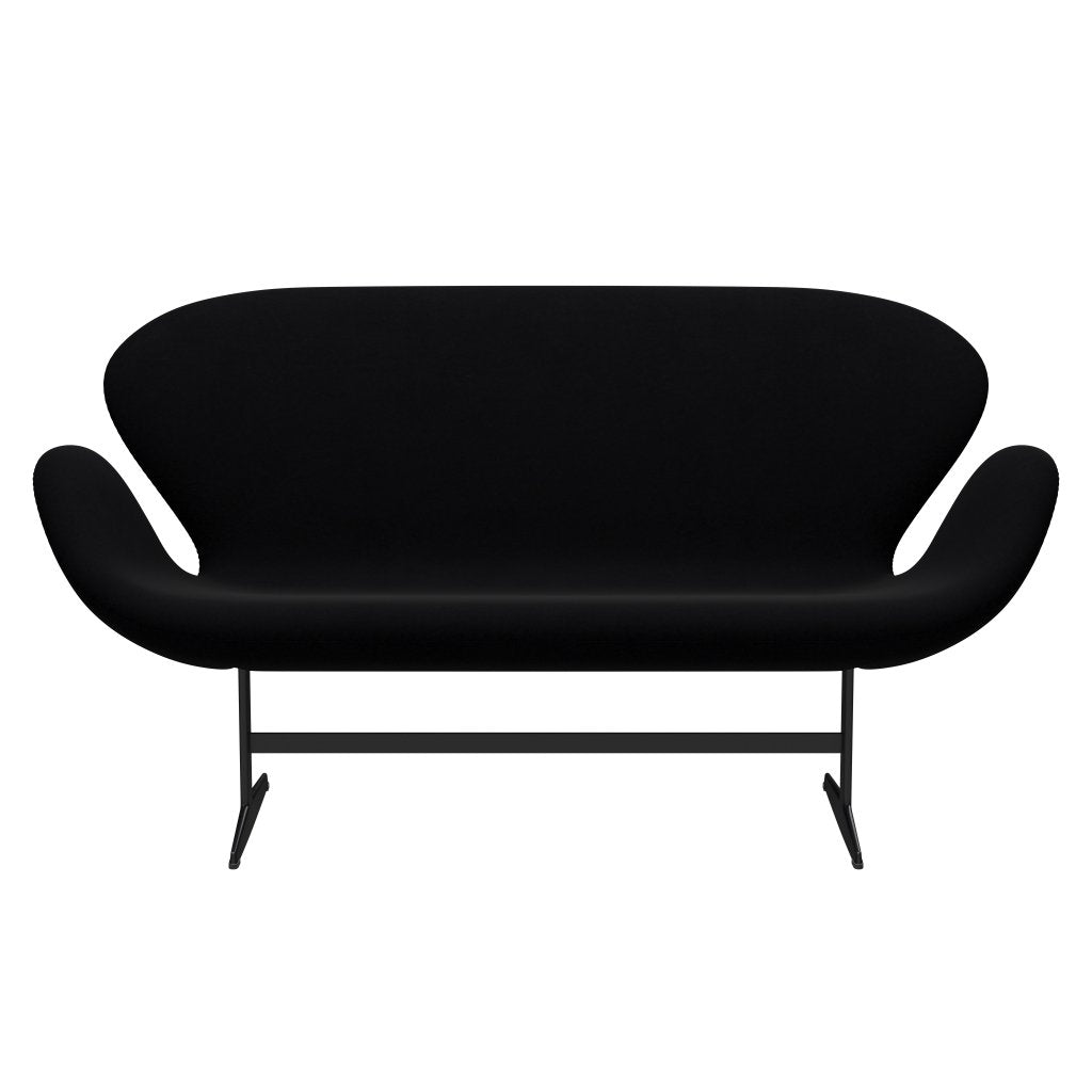 [product_category]-Fritz Hansen Swan Sofa 2 Seater, Black Lacquered/Comfort Black (00050)-Fritz Hansen-3321-C00050-BLLA-FRI-1