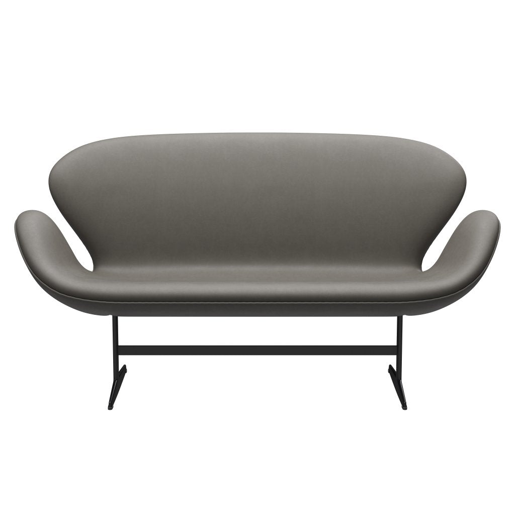 [product_category]-Fritz Hansen Swan Sofa 2 Seater, Black Lacquered/Essential Lava-Fritz Hansen-3321-STLAVA-BLLA-FRI-1