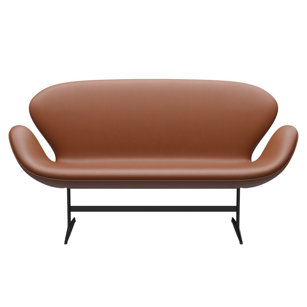 [product_category]-Fritz Hansen Swan Sofa 2 Seater, Black Lacquered/Essential Walnut-Fritz Hansen-3321-STWALT-BLLA-FRI-1