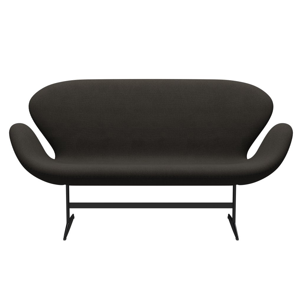 [product_category]-Fritz Hansen Swan Sofa 2 Seater, Black Lacquered/Steelcut Brown-Fritz Hansen-3321-STI370-BLLA-FRI-1