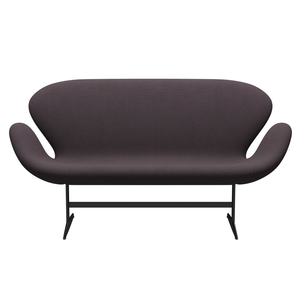 [product_category]-Fritz Hansen Swan Sofa 2 Seater, Black Lacquered/Steelcut Trio Brown-Fritz Hansen-3321-STR283-BLLA-FRI-1
