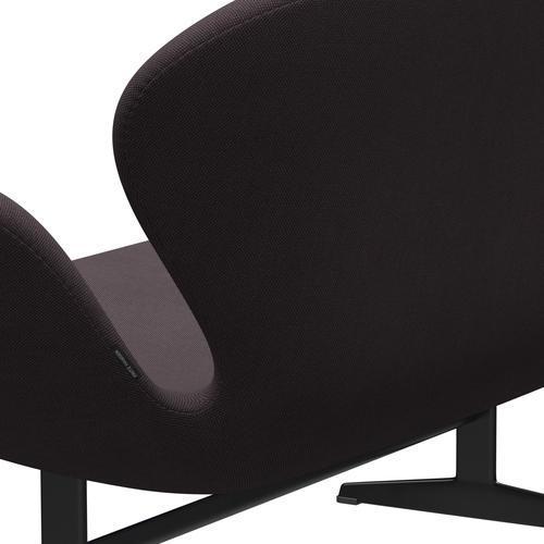 [product_category]-Fritz Hansen Swan Sofa 2 Seater, Black Lacquered/Steelcut Trio Brown-Fritz Hansen-3321-STR283-BLLA-FRI-5