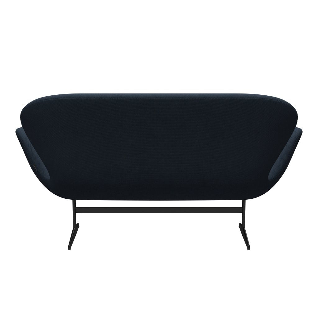 [product_category]-Fritz Hansen Swan Sofa 2 Seater, Black Lacquered/Steelcut Trio Dark Brown Blue-Fritz Hansen-3321-STR756-BLLA-FRI-4