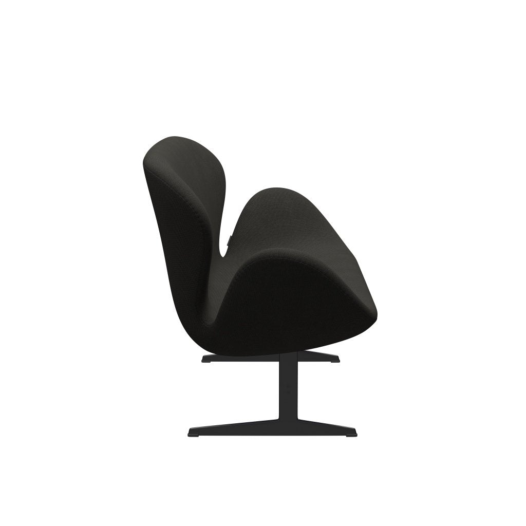 [product_category]-Fritz Hansen Swan Sofa 2 Seater, Black Lacquered/Steelcut Trio Dark Brown-Fritz Hansen-3321-STR383-BLLA-FRI-3