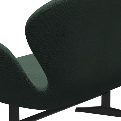 [product_category]-Fritz Hansen Swan Sofa 2 Seater, Black Lacquered/Steelcut Trio Dusty Green-Fritz Hansen-3321-STR966-BLLA-FRI-5