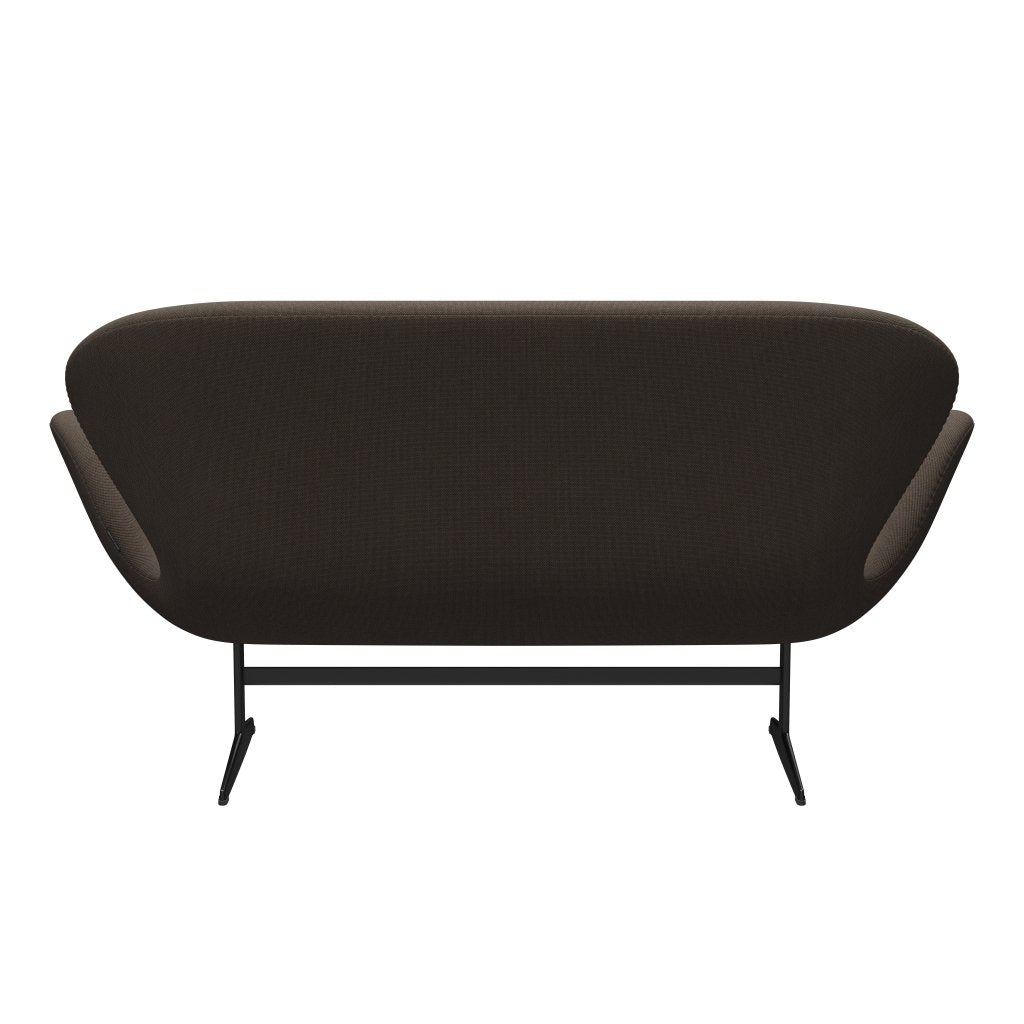 [product_category]-Fritz Hansen Swan Sofa 2 Seater, Black Lacquered/Steelcut Trio Grey/Brown-Fritz Hansen-3321-STR376-BLLA-FRI-4