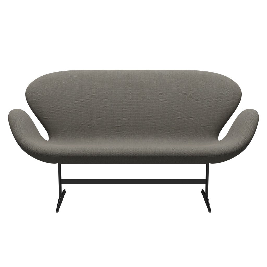 [product_category]-Fritz Hansen Swan Sofa 2 Seater, Black Lacquered/Steelcut Trio Light Brown-Fritz Hansen-3321-STR253-BLLA-FRI-1