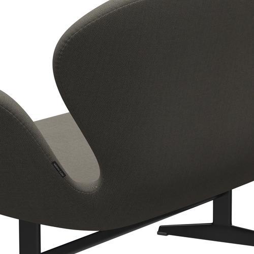 [product_category]-Fritz Hansen Swan Sofa 2 Seater, Black Lacquered/Steelcut Trio Light Brown-Fritz Hansen-3321-STR253-BLLA-FRI-5