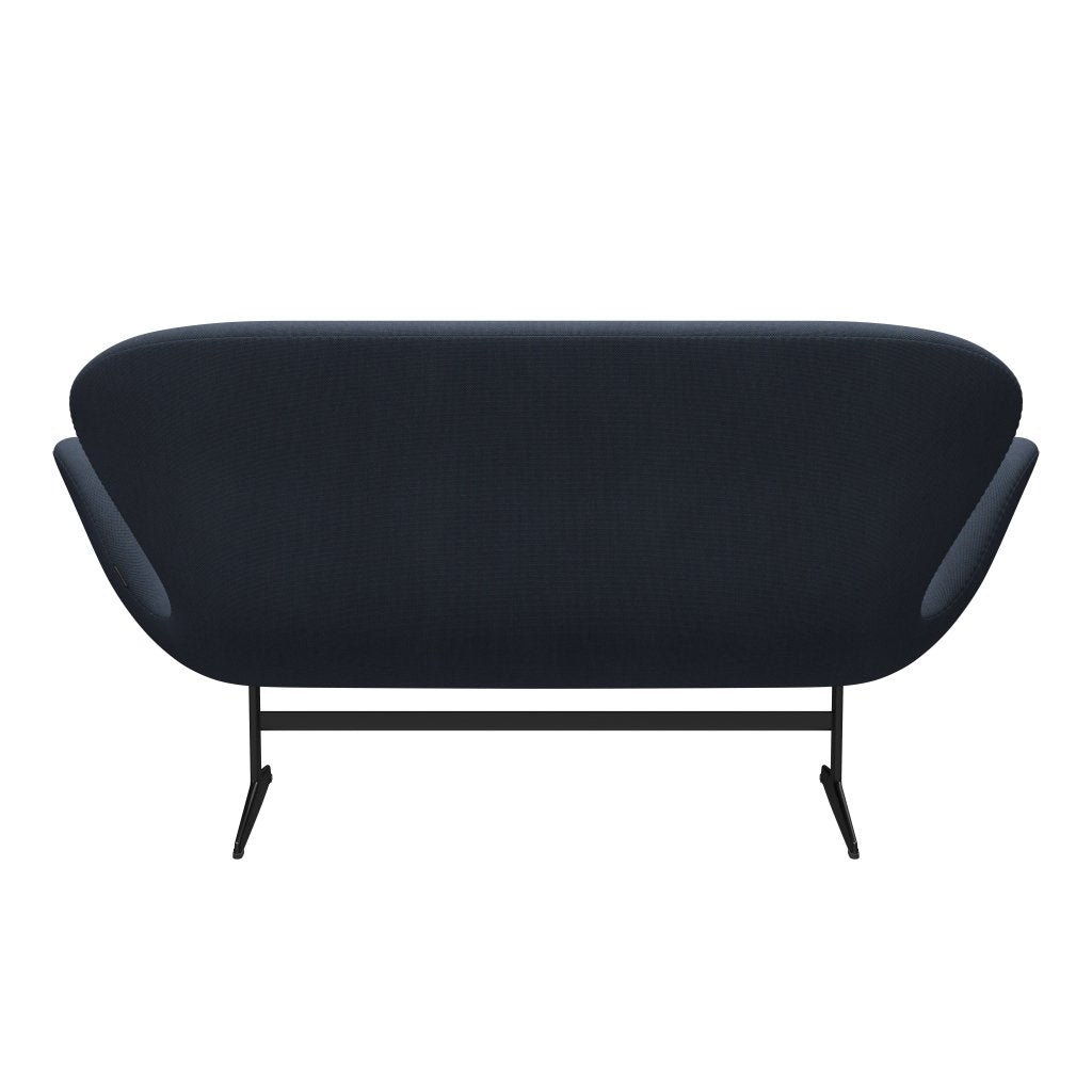 [product_category]-Fritz Hansen Swan Sofa 2 Seater, Black Lacquered/Steelcut Trio Olive Green/Turquoise-Fritz Hansen-3321-STR883-BLLA-FRI-4
