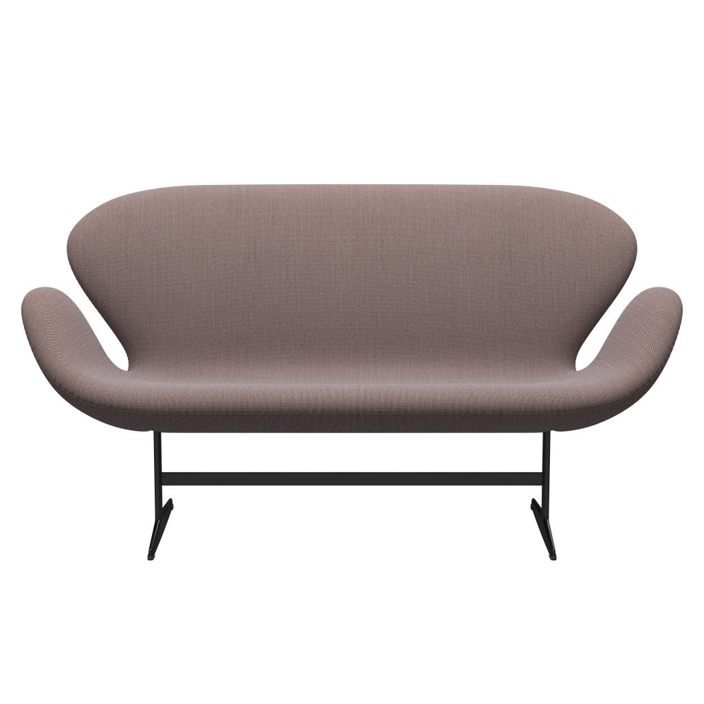 [product_category]-Fritz Hansen Swan Sofa 2 Seater, Black Lacquered/Steelcut Trio Orange/Light Grey/Black-Fritz Hansen-3321-STR416-BLLA-FRI-1