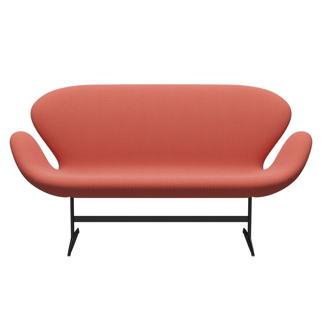 [product_category]-Fritz Hansen Swan Sofa 2 Seater, Black Lacquered/Steelcut Trio Pink/Orange-Fritz Hansen-3321-STR526-BLLA-FRI-1