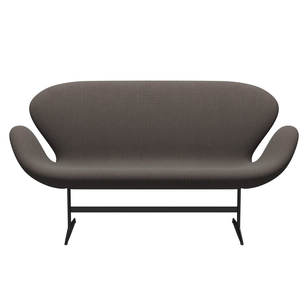 [product_category]-Fritz Hansen Swan Sofa 2 Seater, Black Lacquered/Steelcut Trio Red/Light Brown-Fritz Hansen-3321-STR276-BLLA-FRI-1