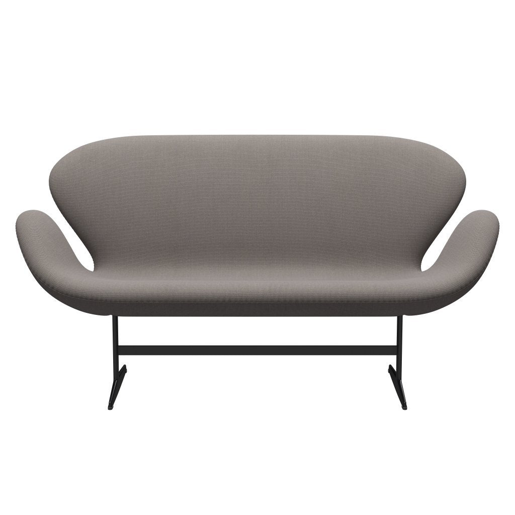 [product_category]-Fritz Hansen Swan Sofa 2 Seater, Black Lacquered/Steelcut Trio Sand Dark-Fritz Hansen-3321-STR246-BLLA-FRI-1