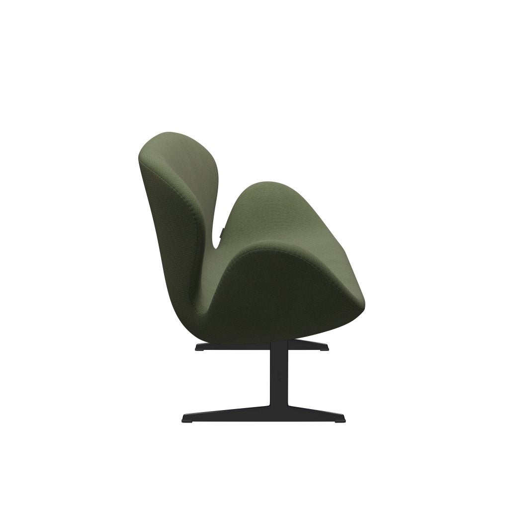 [product_category]-Fritz Hansen Swan Sofa 2 Seater, Black Lacquered/Steelcut Trio Soft Green-Fritz Hansen-3321-STR946-BLLA-FRI-3