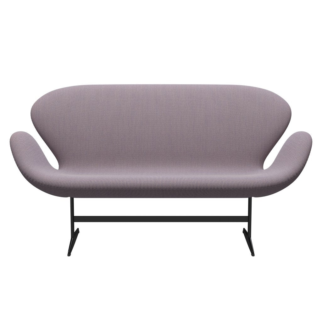 [product_category]-Fritz Hansen Swan Sofa 2 Seater, Black Lacquered/Steelcut Trio White/Violet-Fritz Hansen-3321-STR806-BLLA-FRI-1