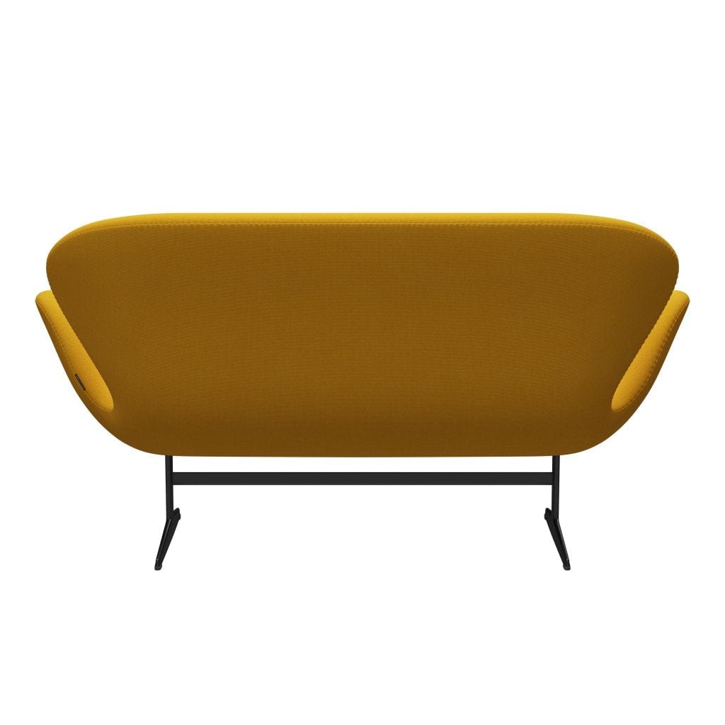 [product_category]-Fritz Hansen Swan Sofa 2 Seater, Black Lacquered/Steelcut Trio Yellow-Fritz Hansen-3321-STR446-BLLA-FRI-4