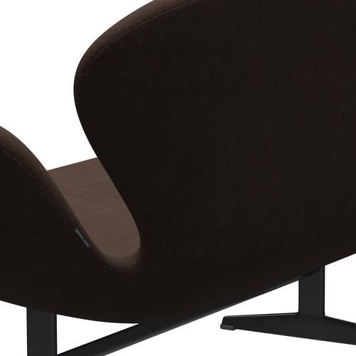 [product_category]-Fritz Hansen Swan Sofa 2 Seater, Black Lacquered/Sunniva Black/Chestnut-Fritz Hansen-3321-SV373-BLLA-FRI-5