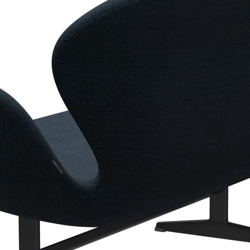 [product_category]-Fritz Hansen Swan Sofa 2 Seater, Black Lacquered/Sunniva Black/Navy-Fritz Hansen-3321-SV783-BLLA-FRI-5