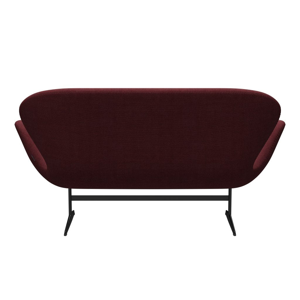 [product_category]-Fritz Hansen Swan Sofa 2 Seater, Black Lacquered/Sunniva Burgundy-Fritz Hansen-3321-SV662-BLLA-FRI-4