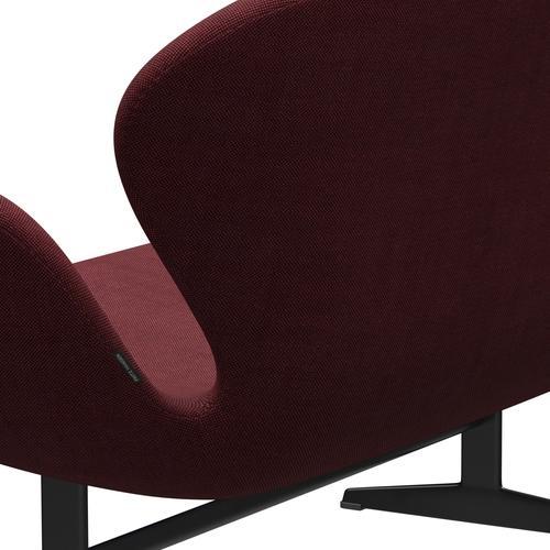[product_category]-Fritz Hansen Swan Sofa 2 Seater, Black Lacquered/Sunniva Burgundy-Fritz Hansen-3321-SV662-BLLA-FRI-5
