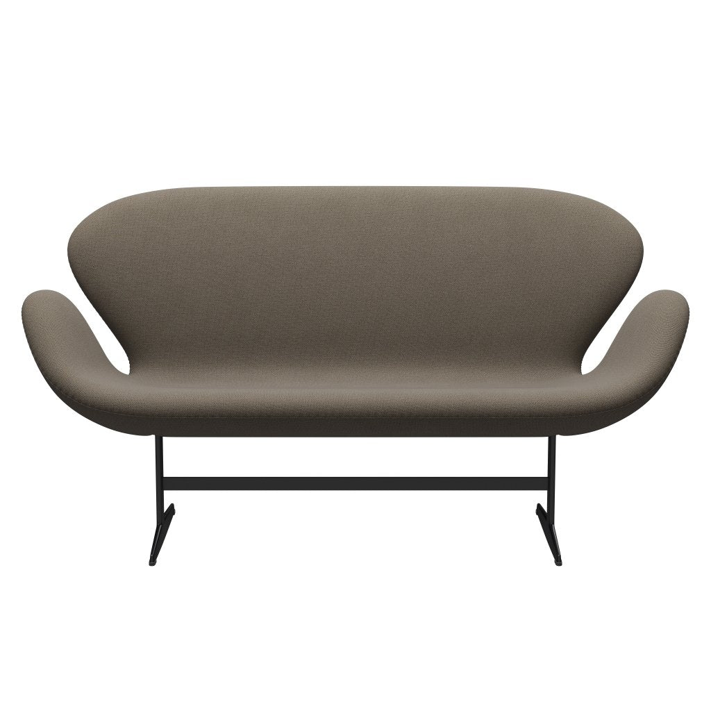 [product_category]-Fritz Hansen Swan Sofa 2 Seater, Black Lacquered/Sunniva Chocolate/Light Grey-Fritz Hansen-3321-SV353-BLLA-FRI-1
