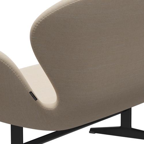 [product_category]-Fritz Hansen Swan Sofa 2 Seater, Black Lacquered/Sunniva Crème/Sand-Fritz Hansen-3321-SV423-BLLA-FRI-5