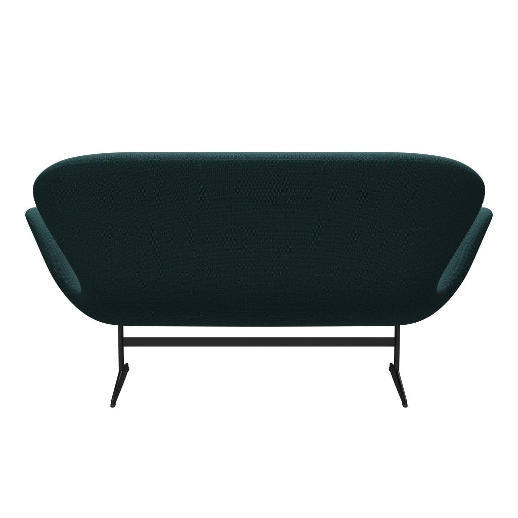 [product_category]-Fritz Hansen Swan Sofa 2 Seater, Black Lacquered/Sunniva Green/Grey-Fritz Hansen-3321-SV863-BLLA-FRI-4