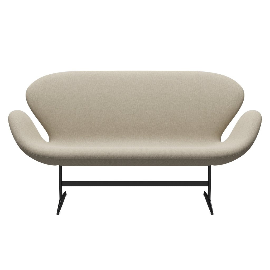 [product_category]-Fritz Hansen Swan Sofa 2 Seater, Black Lacquered/Sunniva Light Beige-Fritz Hansen-3321-SV233-BLLA-FRI-1