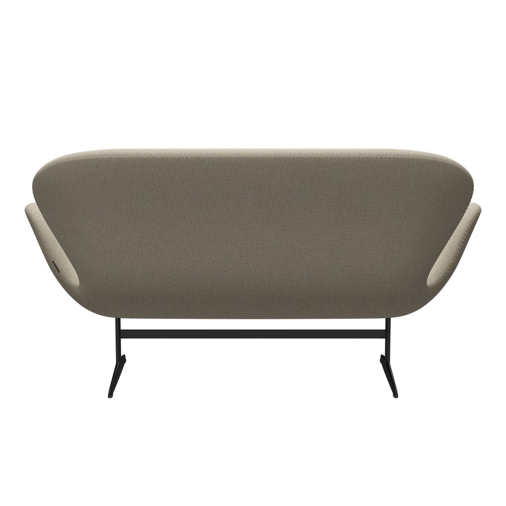 [product_category]-Fritz Hansen Swan Sofa 2 Seater, Black Lacquered/Sunniva Light Beige-Fritz Hansen-3321-SV233-BLLA-FRI-4