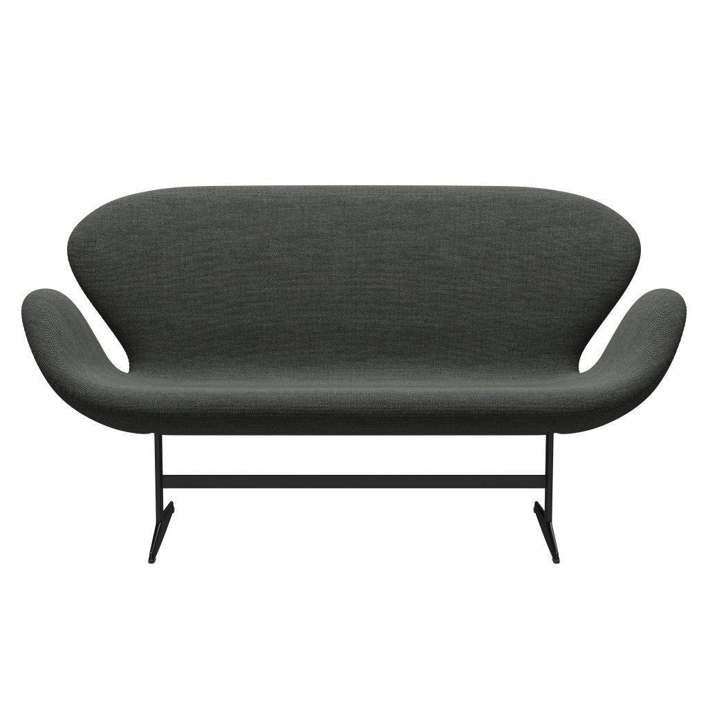 [product_category]-Fritz Hansen Swan Sofa 2 Seater, Black Lacquered/Sunniva Light Grey/Dark Grey-Fritz Hansen-3321-SV173-BLLA-FRI-1