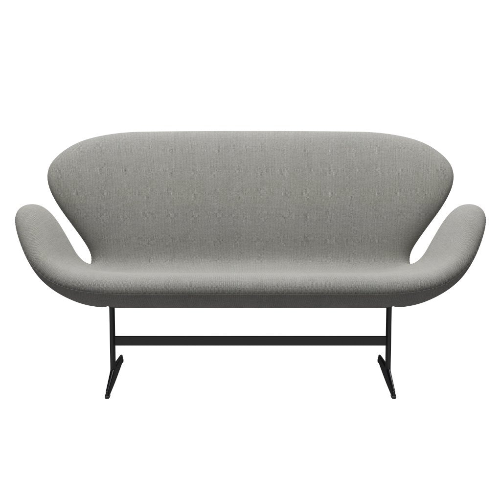 [product_category]-Fritz Hansen Swan Sofa 2 Seater, Black Lacquered/Sunniva Sand/Light Grey-Fritz Hansen-3321-SV153-BLLA-FRI-1