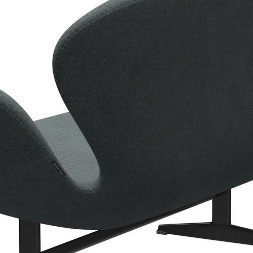 [product_category]-Fritz Hansen Swan Sofa 2 Seater, Black Lacquered/Sunniva Steel Grey-Fritz Hansen-3321-SV1079-BLLA-FRI-5