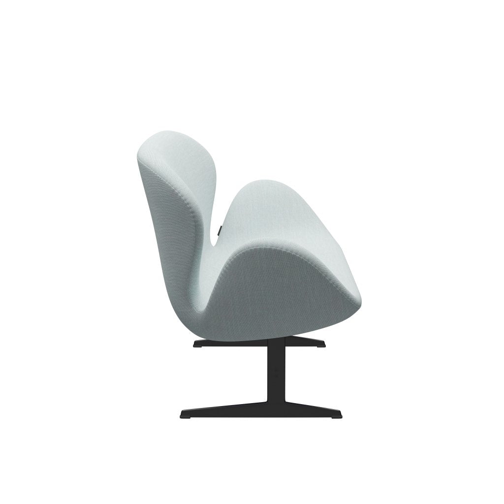 [product_category]-Fritz Hansen Swan Sofa 2 Seater, Black Lacquered/Sunniva White/Light Blue-Fritz Hansen-3321-SV723-BLLA-FRI-3