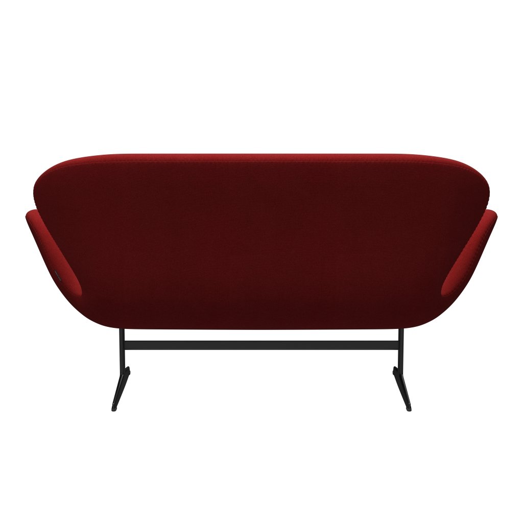 [product_category]-Fritz Hansen Swan Sofa 2 Seater, Black Lacquered/Tonus Burnt Red-Fritz Hansen-3321-TON207-BLLA-FRI-4