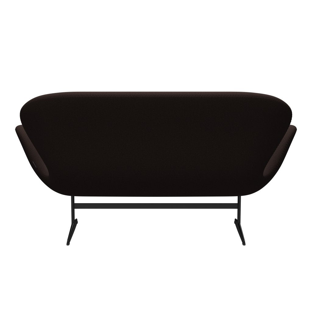 [product_category]-Fritz Hansen Swan Sofa 2 Seater, Black Lacquered/Tonus Dark Brown-Fritz Hansen-3321-TON394-BLLA-FRI-4