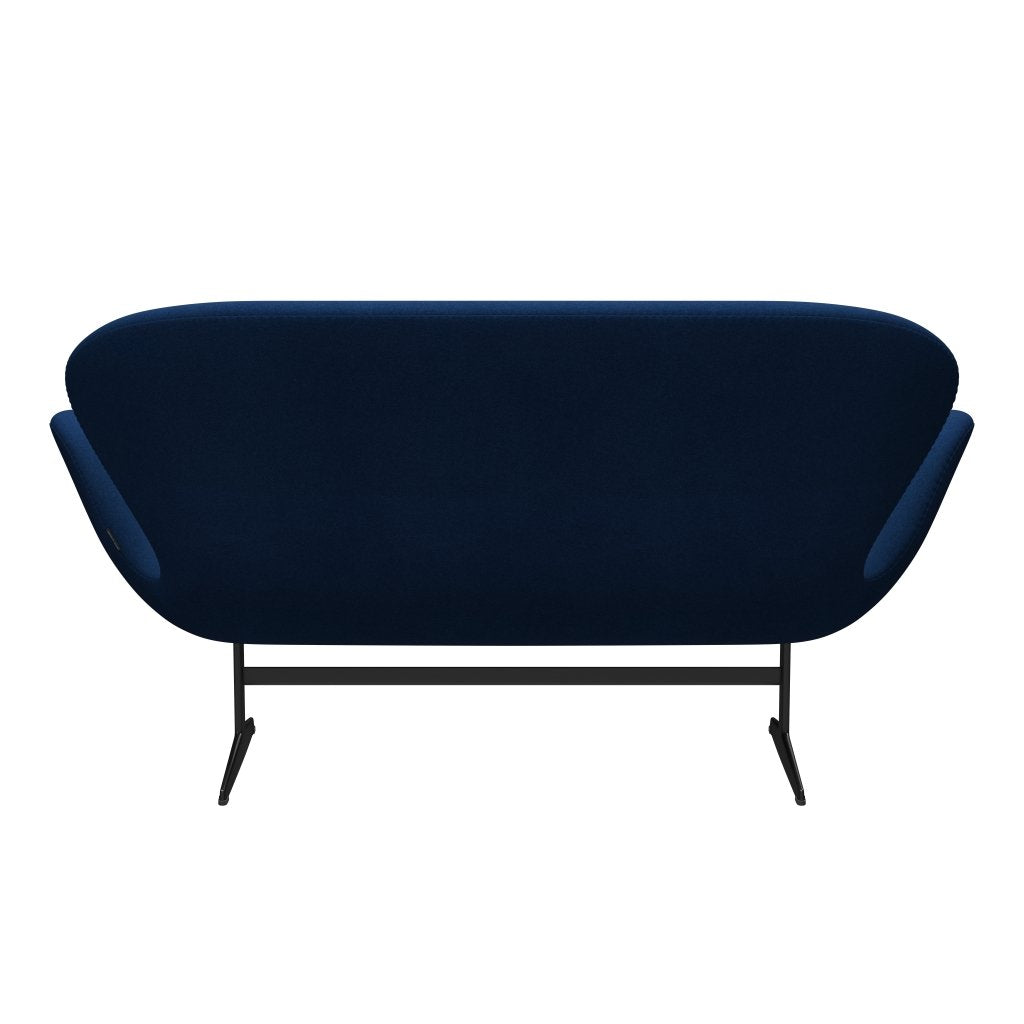 [product_category]-Fritz Hansen Swan Sofa 2 Seater, Black Lacquered/Tonus Dark Coral Blue-Fritz Hansen-3321-TON132-BLLA-FRI-4