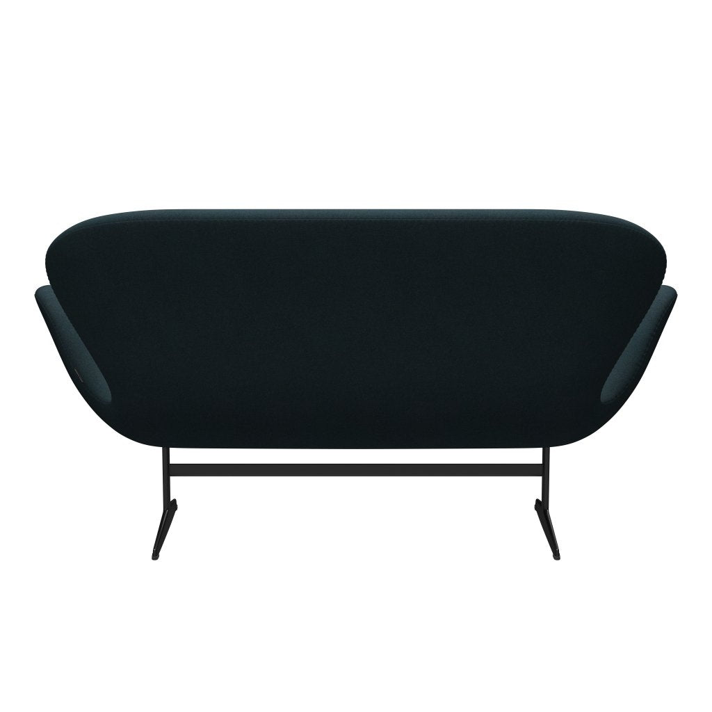 [product_category]-Fritz Hansen Swan Sofa 2 Seater, Black Lacquered/Tonus Dark Green-Fritz Hansen-3321-TON619-BLLA-FRI-4