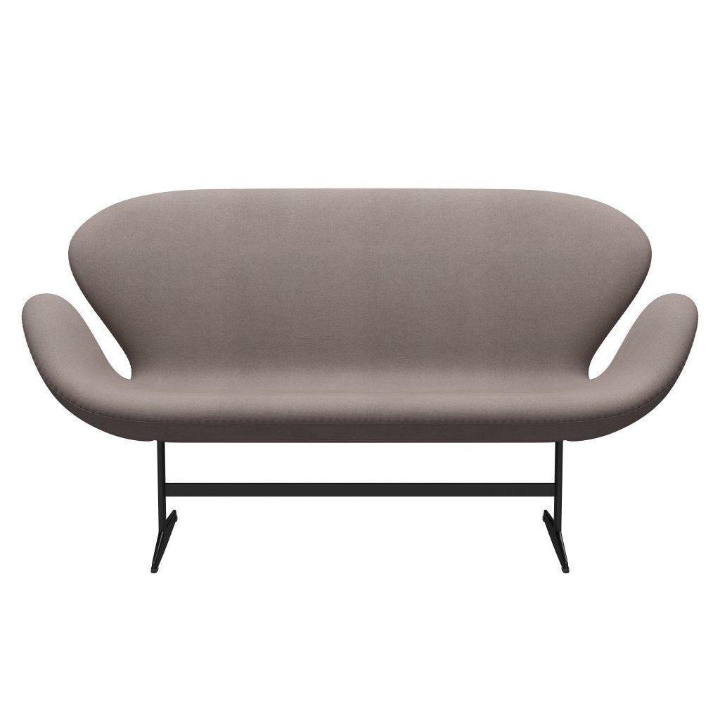 [product_category]-Fritz Hansen Swan Sofa 2 Seater, Black Lacquered/Tonus Dusty Sand-Fritz Hansen-3321-TON240-BLLA-FRI-1