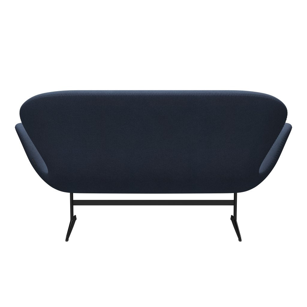 [product_category]-Fritz Hansen Swan Sofa 2 Seater, Black Lacquered/Tonus Grey Blue-Fritz Hansen-3321-TON764-BLLA-FRI-4