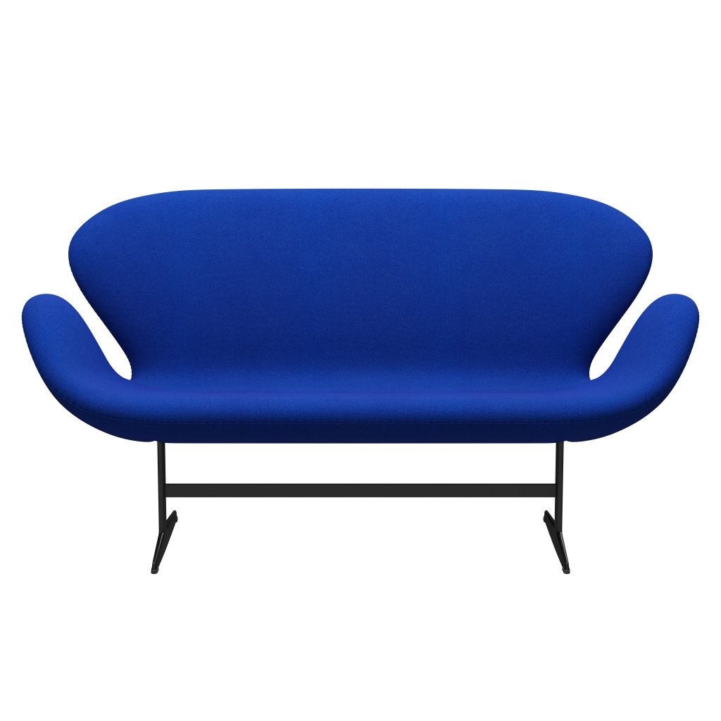 [product_category]-Fritz Hansen Swan Sofa 2 Seater, Black Lacquered/Tonus Light Blue-Fritz Hansen-3321-TON631-BLLA-FRI-1