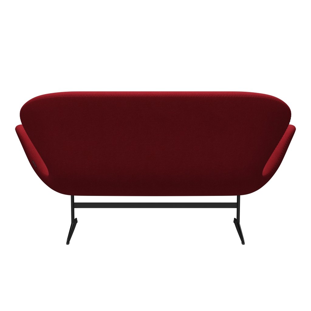 [product_category]-Fritz Hansen Swan Sofa 2 Seater, Black Lacquered/Tonus Light Bordeaux-Fritz Hansen-3321-TON609-BLLA-FRI-4