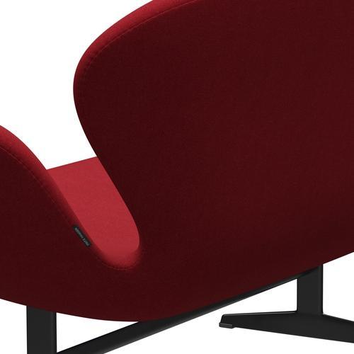 [product_category]-Fritz Hansen Swan Sofa 2 Seater, Black Lacquered/Tonus Light Bordeaux-Fritz Hansen-3321-TON609-BLLA-FRI-5