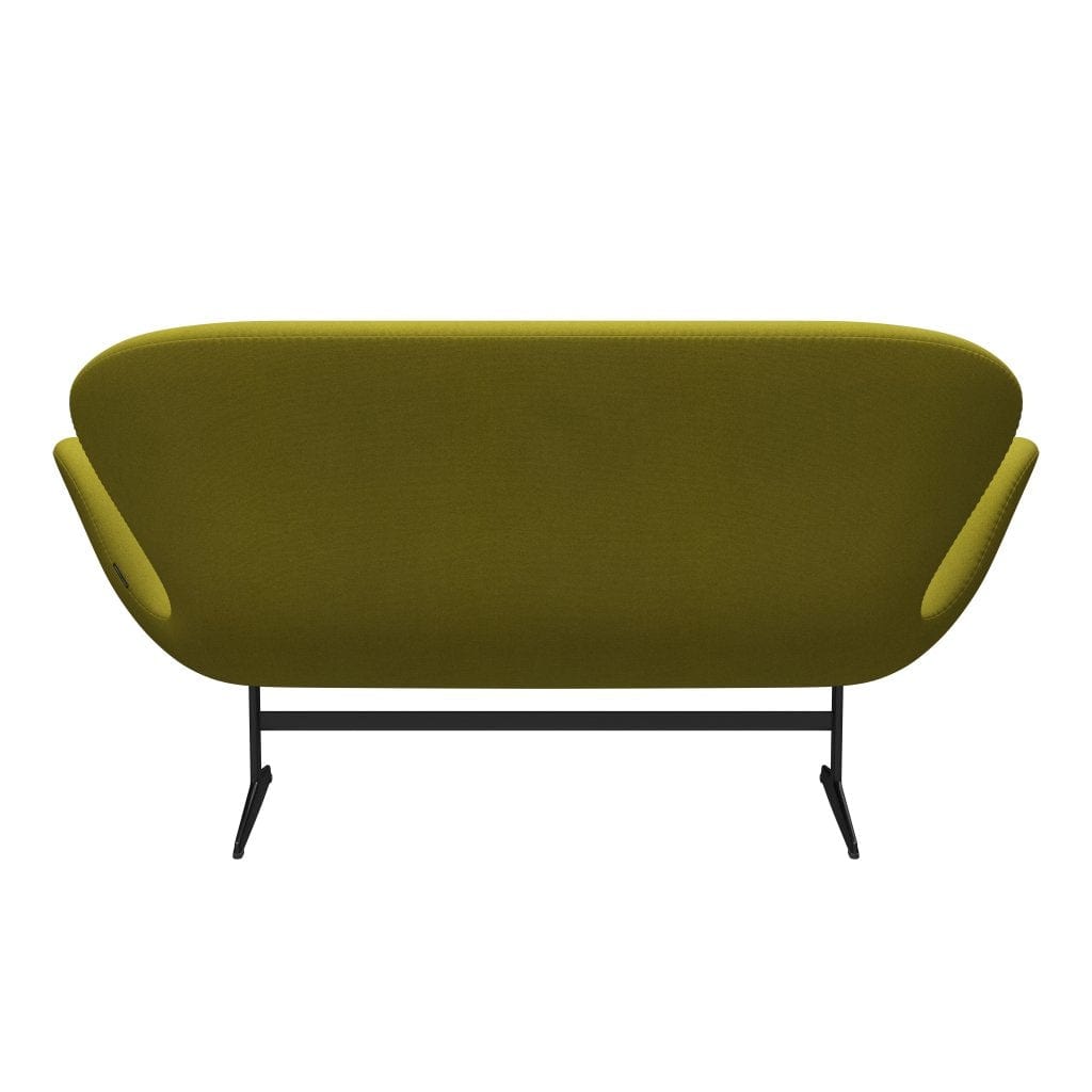 [product_category]-Fritz Hansen Swan Sofa 2 Seater, Black Lacquered/Tonus Lime Green-Fritz Hansen-3321-TON934-BLLA-FRI-4
